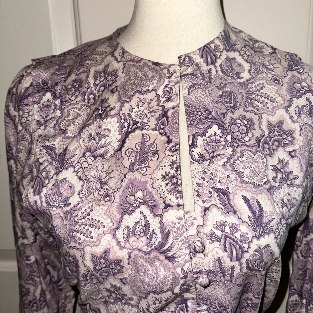 Vintage 1970’s Elegant Purple Floral Women's skirt - Picture 5 of 15